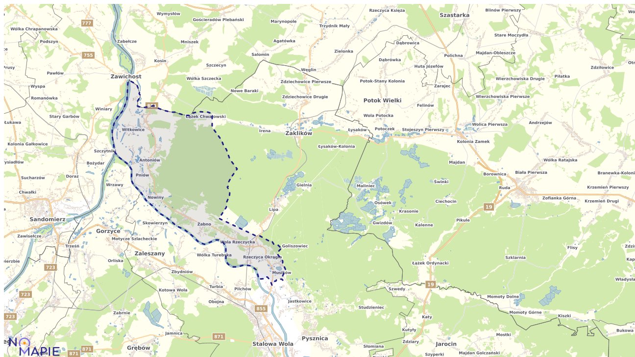 Mapa obszarów ochrony przyrody Radomyśla nad Sanem